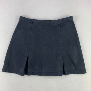 VTG Made In The Shade Denim Mini Skirt Women 20 Black Pleated Goth 90s Y2K